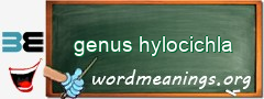 WordMeaning blackboard for genus hylocichla